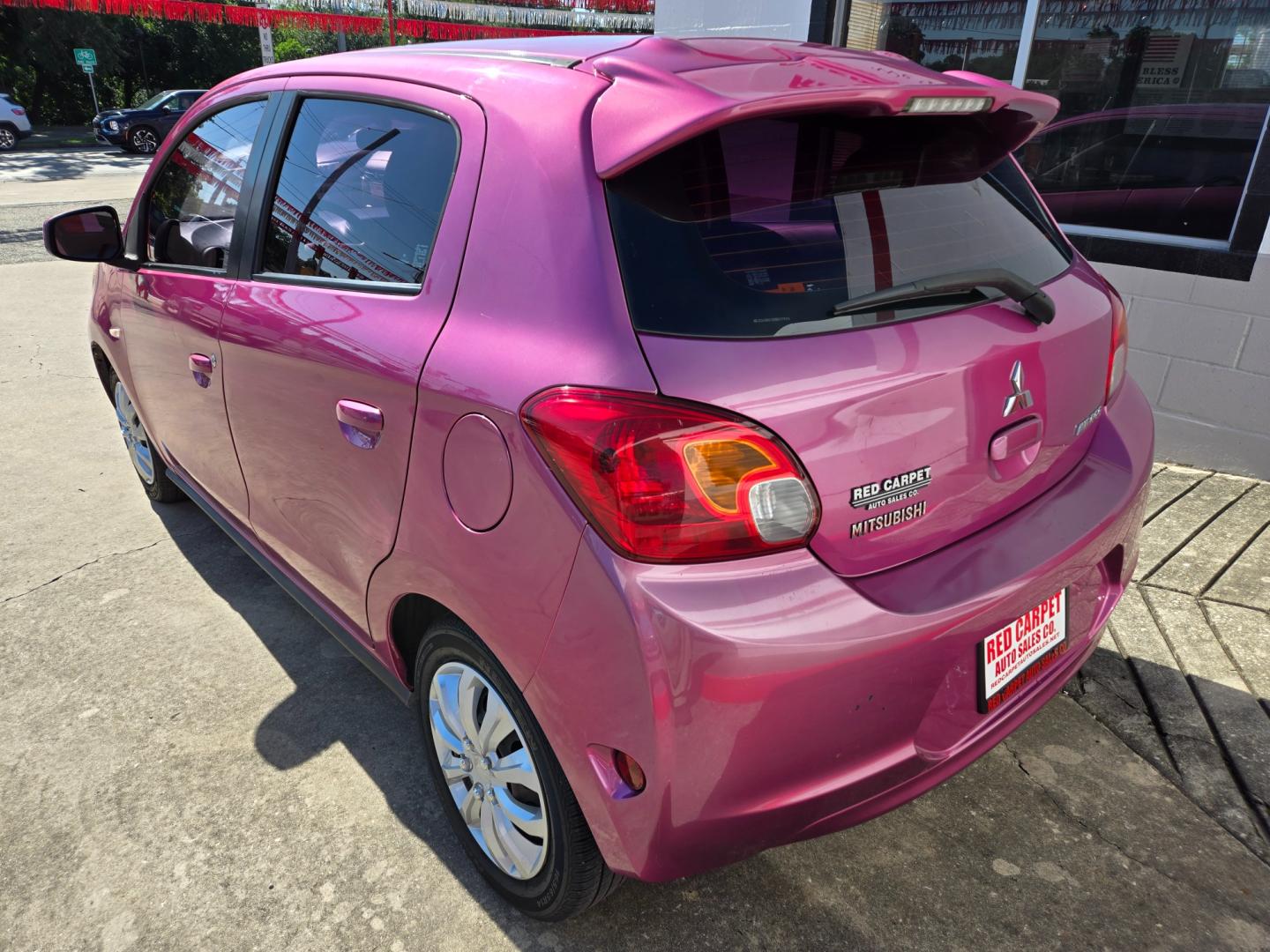 2014 Purple Mitsubishi Mirage (ML32A3HJ3EH) with an 1.2L I3 F DOHC 12V engine, Automatic transmission, located at 503 West Court, Seguin, TX, 78155, (830) 379-3373, 29.568621, -97.969803 - Photo#3